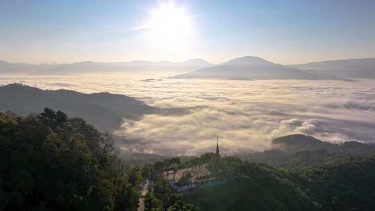 景迈山茶山云海日出视频素材模板下载