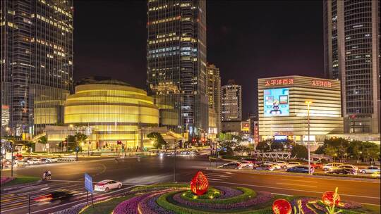 港汇恒隆广场和太平洋百货交通延时4K