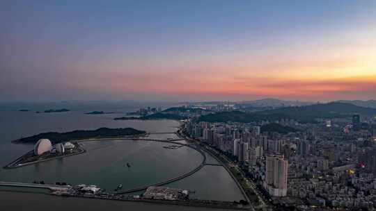 广东珠海城市大景航拍延时8K