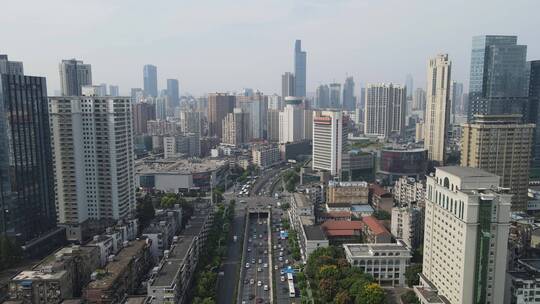 航拍湖北武汉解放大道交通视频素材模板下载