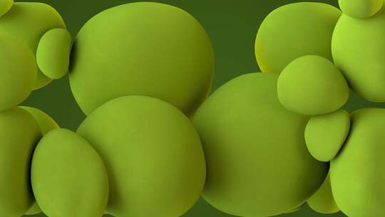 湍流空气中的绿色软布球体。3D渲染动画视频素材模板下载