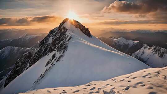 雪山高原山峰云雾