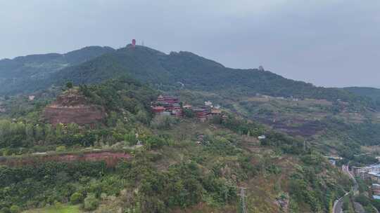 四川达州凤凰山西圣寺航拍