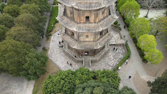 大气 航拍 福建 泉州 西街 东西塔 开元寺