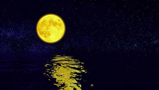 月光海海上生明月视频素材模板下载