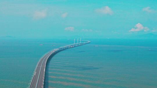 港珠澳大桥航拍视频4K