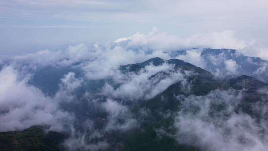 杭州富阳山川高山云海云雾航拍