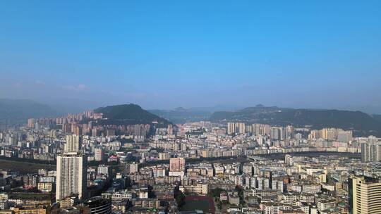 4k航拍四川巴中市鸟瞰南龛风景区红色旅游