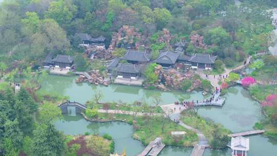 航拍烟雨江南扬州瘦西湖风景区