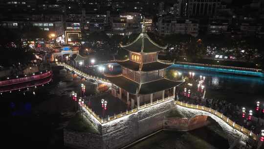 贵阳 甲秀楼 夜景 航拍