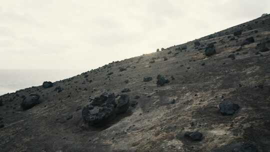 火山，石头，火山口，荒凉