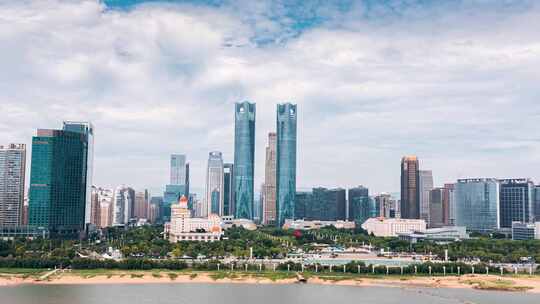 大气南昌双子塔航拍延时