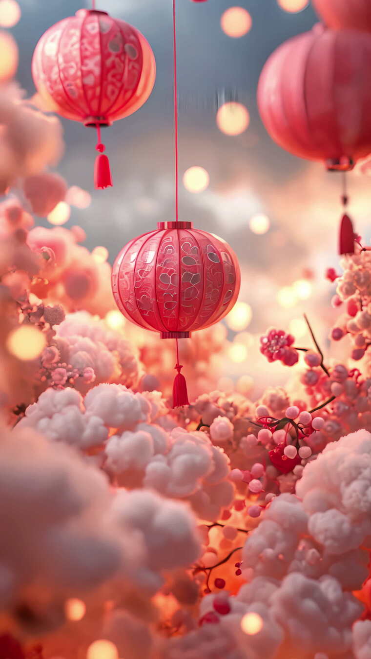 国风喜庆灯笼背景