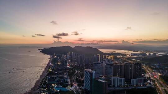 汕尾金町湾夜景延时