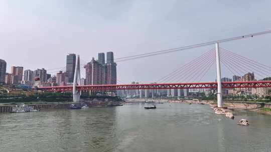 重庆索道长江索道航拍4K