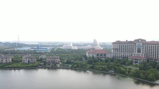 宁波北仑区洋沙山世贸北仑春晓梅山湾4K全景