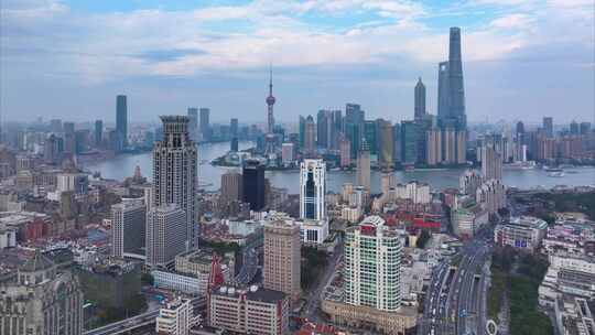 上海外滩陆家嘴航拍延时城市地标风景风光素