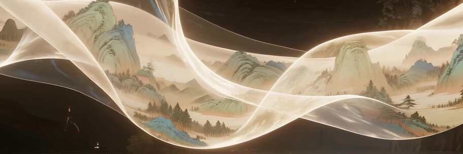 古风山水动态光影素材