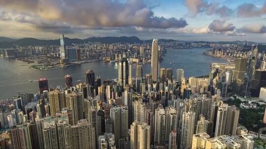 香港赛博朋克都市城市金融延时 (4)视频素材模板下载