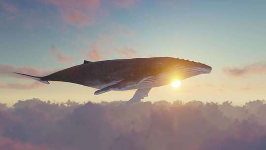 鲸鱼遨游天空