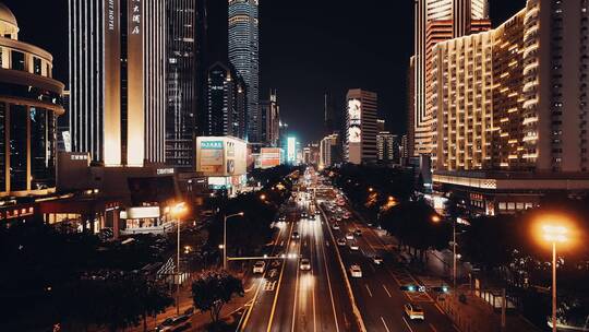 深圳福田区CBD夜景航拍