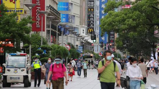 上海南京东路步行街视频素材模板下载