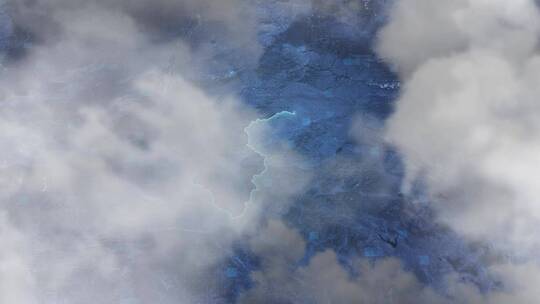 三门峡市地图-云雾俯冲勾勒轮廓