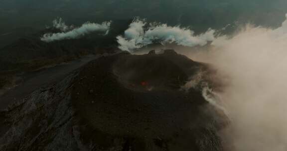 火山，烟雾，危地马拉，火地岛