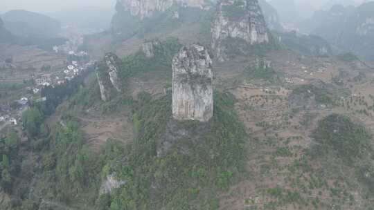 航拍贵州毕节枪杆岩，不一样的地质奇观