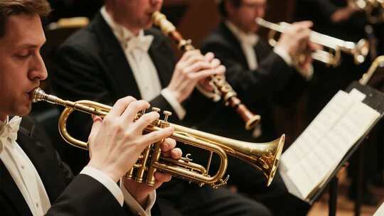 音乐家演奏小号现场