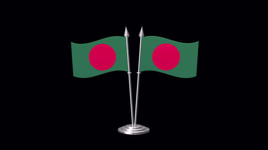 孟加拉国交叉旗阿尔法视频素材模板下载