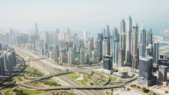 迪拜码头全景，迪拜视频素材模板下载
