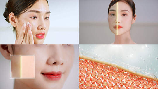 美女护肤品美白补水祛斑精华液细胞动画视频素材模板下载