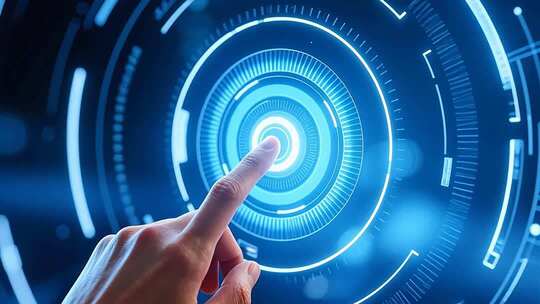 手指点击蓝色科技界面