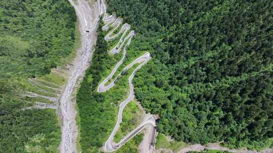 航拍四川独库公路宝康线高山森林风光