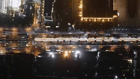 上海浦西延安高架夜景延时