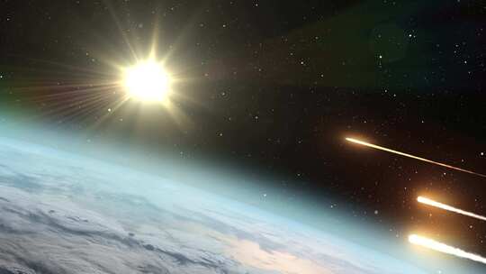 流星小行星在地球大气中燃烧-2件装