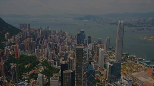香港航拍大景香港湾金融中心都市圈