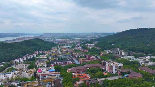 湖南长沙岳麓区湘江橘子洲风景区航拍城市风