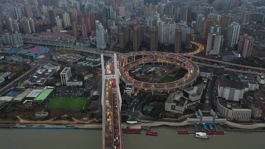 4K上海南浦大桥航拍