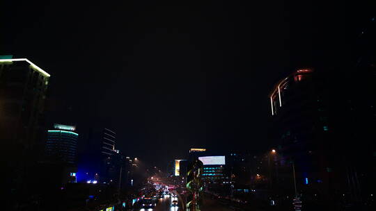北京中关村生命雕塑 车流 夜景 合集