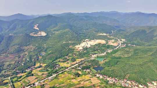 航拍群山青山万重山千里江山树林视频素材模板下载