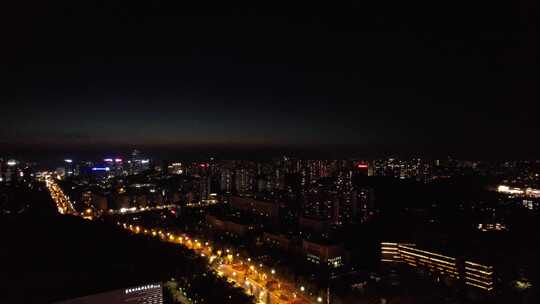 贵阳观山湖会展城城市夜景交通航拍