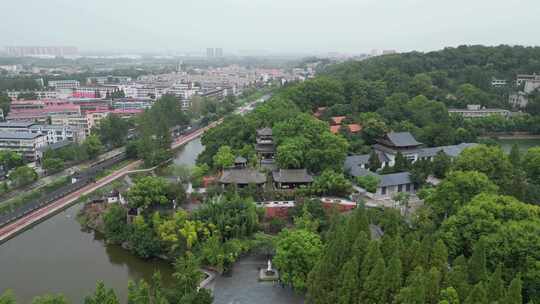 湖北黄冈东坡赤壁景区航拍