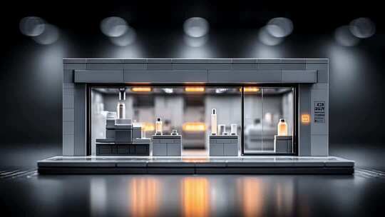 极简风格实验室微缩模型科技感十足