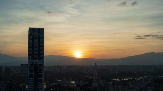 西双版纳景洪市夕阳延时4K