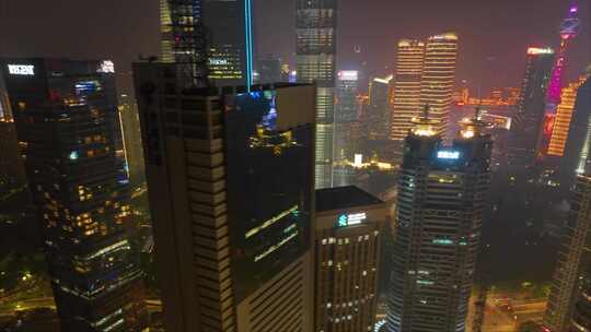 上海市城市地标车流马路交通运输夜晚夜景航