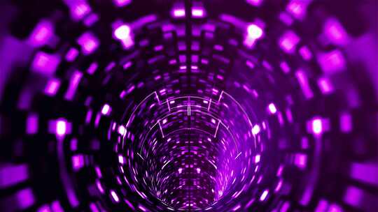紫色技术和发光数据隧道无限循环