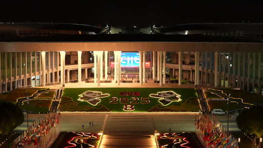 2025第八届进博会 国家会展中心 夜景 空镜