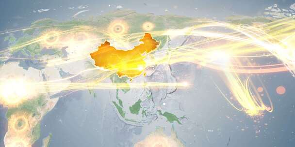 宁波市地图辐射到世界覆盖全球连线 5